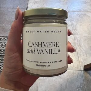Brand new Sweet Water Decor cashmere & vanilla 9oz jar candle